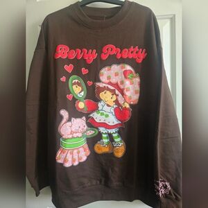 Strawberry Shortcake Berry Pretty Graphic Sweatshirt - Brown NWOT